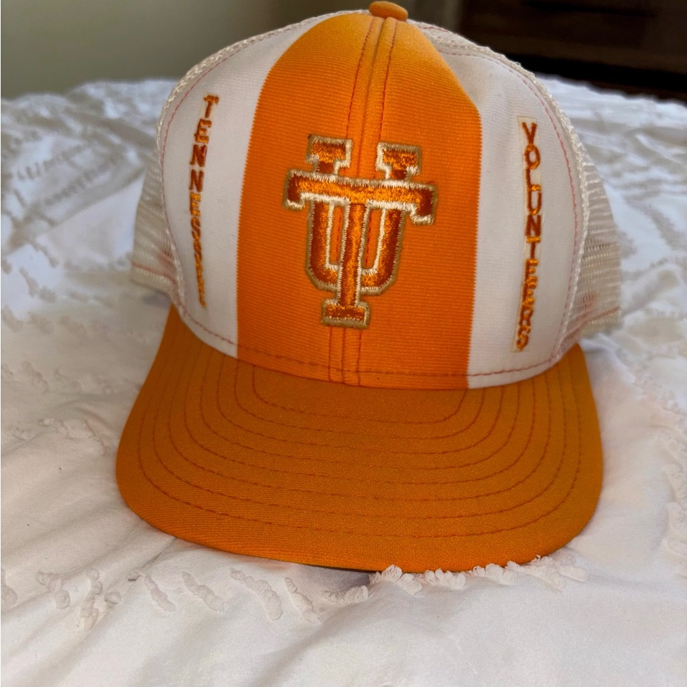 Vintage Tennessee Volunteers NCAA College Orange Snapback Hat AJD Lucky Stripes